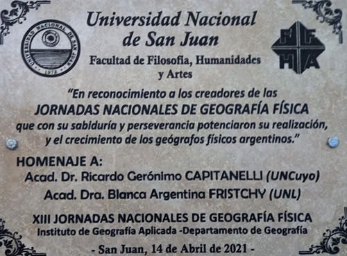 Reconocimiento otorgado por la Universidad Nacional de San Juan