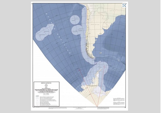 Mapa del Servicio Hidrográfico y Oceanográfico de la República de Chile