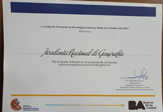 Reconocimiento a la Academia Nacional de Geografía